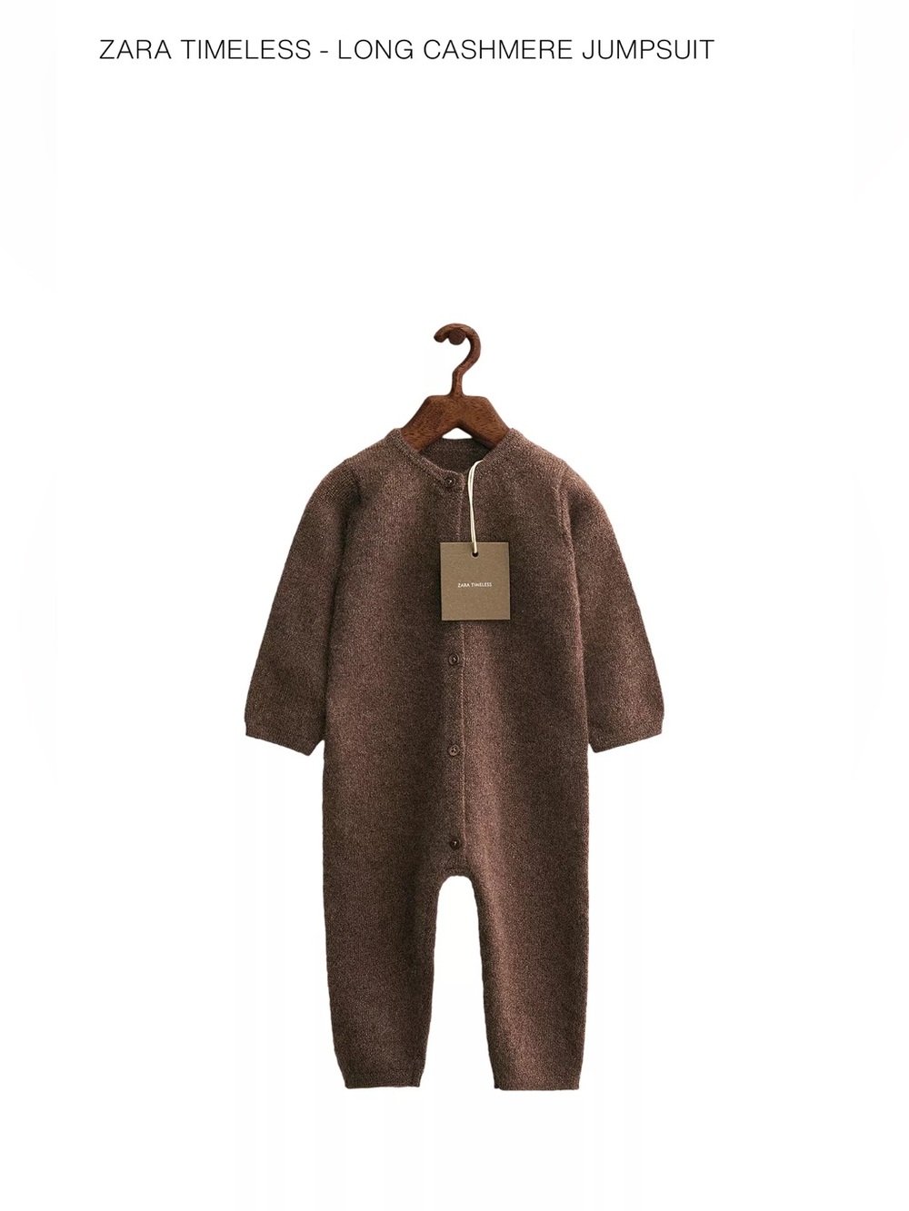 ZARA TIMELESS LONG CASHMERE JUMPSUIT 6-9M